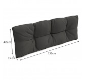 Set of 6 Garden Quilted Cushions 120x80 + 120x40 Anthracite