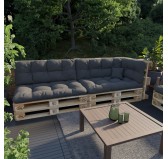 Set of 6 Garden Quilted Cushions 120x80 + 120x40 Anthracite