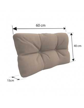Set of 8 Garden Quilted Cushions 120x80 + 120x40 Beige