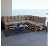 Set of 8 Garden Quilted Cushions 120x80 + 120x40 Beige