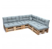 Set of 8 Garden Quilted Cushions 120x80 + 120x40 Blue