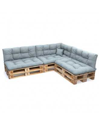 Set of 8 Garden Quilted Cushions 120x80 + 120x40 Blue