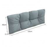 Set of 8 Garden Quilted Cushions 120x80 + 120x40 Blue