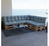 Set of 8 Garden Quilted Cushions 120x80 + 120x40 Blue