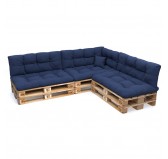 Set of 8 Garden Quilted Cushions 120x80 + 120x40 Dark Blue