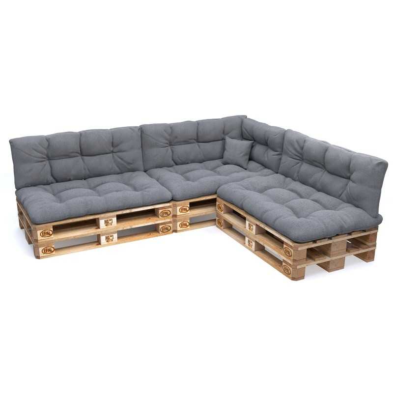 Set of 8 Garden Quilted Cushions 120x80 + 120x40 Grey Set of 8 Garden Quilted Cushions 120x80 + 120x40 Grey