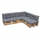 Set of 8 Garden Quilted Cushions 120x80 + 120x40 Grey Set of 8 Garden Quilted Cushions 120x80 + 120x40 Grey