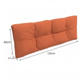 Set of 8 Pallet Cushions, 3x Seat + 3x Backrest + Side Cushion + Deco Cushion, Quilted, Orange