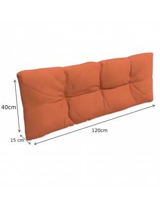 Set of 8 Pallet Cushions, 3x Seat + 3x Backrest + Side Cushion + Deco Cushion, Quilted, Orange