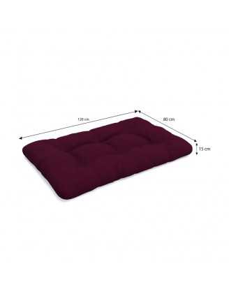 Set of 8 Pallet Cushions, 3x Seat + 3x Backrest + Side Cushion + Deco Cushion, Quilted, Violet