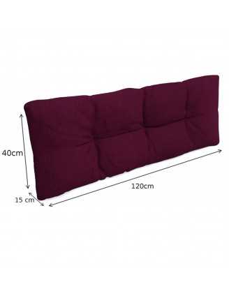 Set of 8 Pallet Cushions, 3x Seat + 3x Backrest + Side Cushion + Deco Cushion, Quilted, Violet