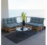 Pallet Garden Quilted Backrest Cushion 120x40x12 cm Blue