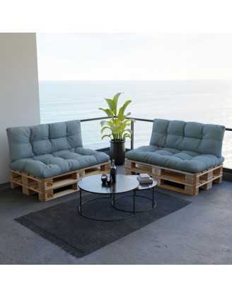 Pallet Garden Quilted Backrest Cushion 120x40x12 cm Blue