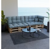 Pallet Garden Quilted Backrest Cushion 120x40x12 cm Blue