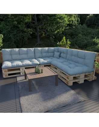 Pallet Garden Quilted Backrest Cushion 120x40x12 cm Blue