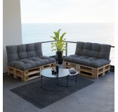 Pallet Garden Quilted Backrest Cushion 120x40x12 cm Grey