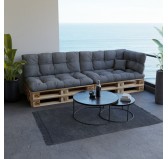 Pallet Garden Quilted Backrest Cushion 120x40x12 cm Grey