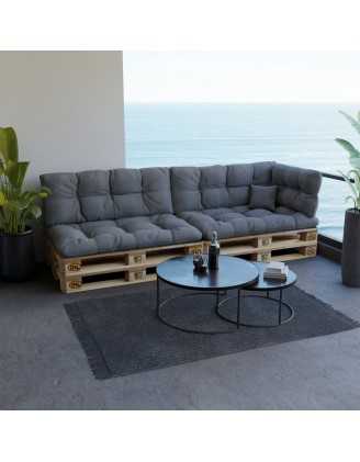 Pallet Garden Quilted Backrest Cushion 120x40x12 cm Grey