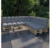 Pallet Garden Quilted Backrest Cushion 120x40x12 cm Grey
