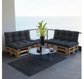 Pallet Garden Quilted Backrest Cushion 120x40x12 cm Anthracite