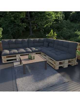 Pallet Garden Quilted Backrest Cushion 120x40x12 cm Anthracite