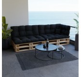 Pallet Garden Quilted Backrest Cushion 120x40x12 cm Black