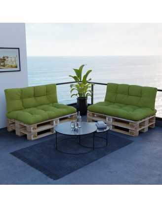 Pallet Backrest Cushion, Quilted, 120x40x12 cm, Lime