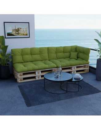 Pallet Backrest Cushion, Quilted, 120x40x12 cm, Lime