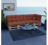 Pallet Backrest Cushion, Quilted, 120x40x12 cm, Orange