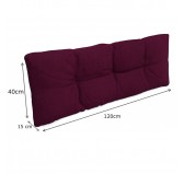 Pallet Backrest Cushion, Quilted, 120x40x12 cm, Violet