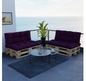 Pallet Backrest Cushion, Quilted, 120x40x12 cm, Violet