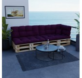 Pallet Backrest Cushion, Quilted, 120x40x12 cm, Violet