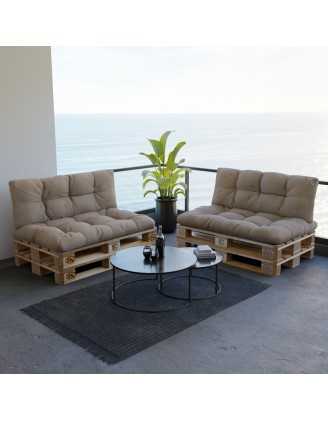 Pallet Garden Quilted Seat Cushion 120x80x15 Beige