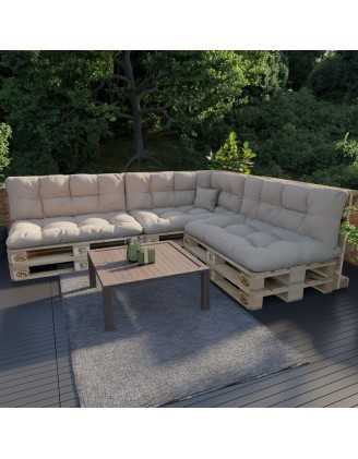 Pallet Garden Quilted Seat Cushion 120x80x15 Beige