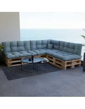 Pallet Garden Quilted Side Cushion 60x40x12 cm Blue