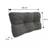Pallet Garden Quilted Side Cushion 60x40x12 cm Grey