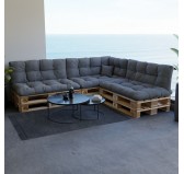 Pallet Garden Quilted Side Cushion 60x40x12 cm Grey