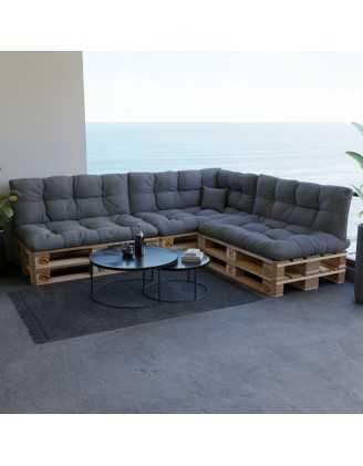 Pallet Garden Quilted Side Cushion 60x40x12 cm Grey