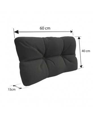 Pallet Garden Quilted Side Cushion 60x40x12 cm Anthracite