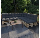 Pallet Garden Quilted Side Cushion 60x40x12 cm Anthracite