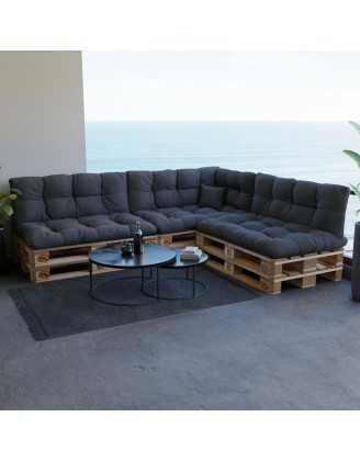 Pallet Garden Quilted Side Cushion 60x40x12 cm Anthracite