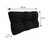 Pallet Garden Quilted Side Cushion 60x40x12 cm Black