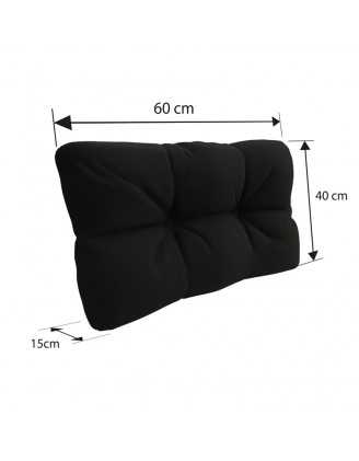 Pallet Garden Quilted Side Cushion 60x40x12 cm Black