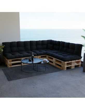 Pallet Garden Quilted Side Cushion 60x40x12 cm Black