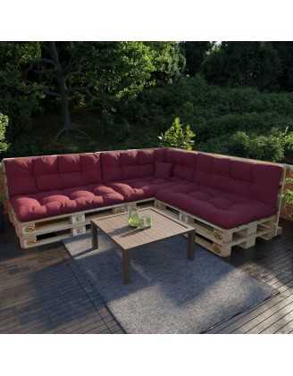 Pallet Side Cushion, Quilted, 60x40x12 cm, Burgundy