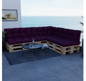 Pallet Side Cushion, Quilted, 60x40x12 cm, Violet