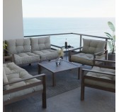 Set of 2 Garden Chair Cushion Beige 70x70 + 70x40