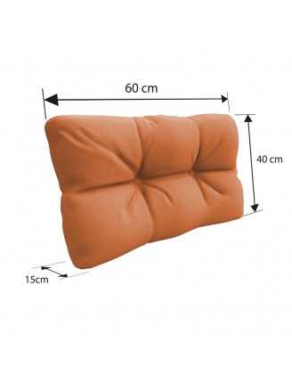 Set of 8 Pallet Cushions, 3x Seat + 3x Backrest + Side Cushion + Deco Cushion, Quilted, Orange