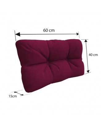Set of 6 Pallet Cushions, 2x Seat + 2x Backrest + Side Cushion + Deco Cushion, Quilted, Violet