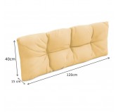 Set of 6 Pallet Cushions - 2x Seat + 2x Backrest + Side + Deco, Water-Resistant, Quilted, Beige